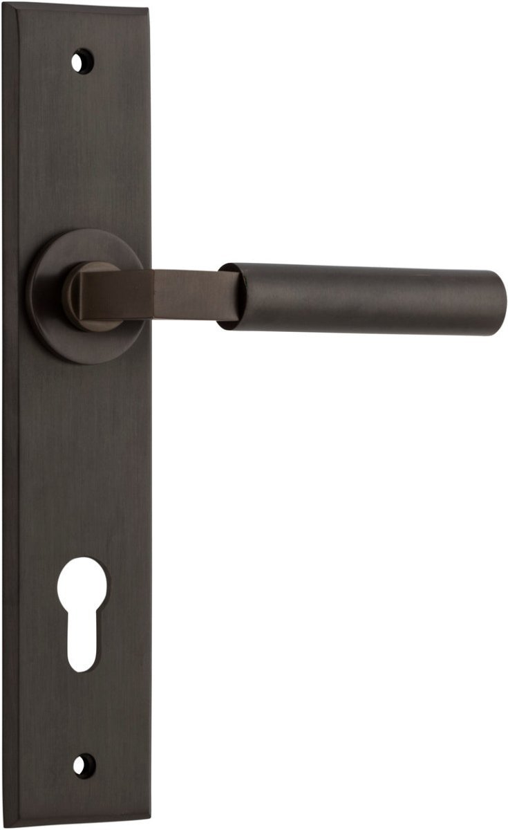 IVER Berlin Solid Brass Chamfered Plate Door Handle – Multiple Finishes Available - Entry - Point - 14794KENTR60KT - Iver