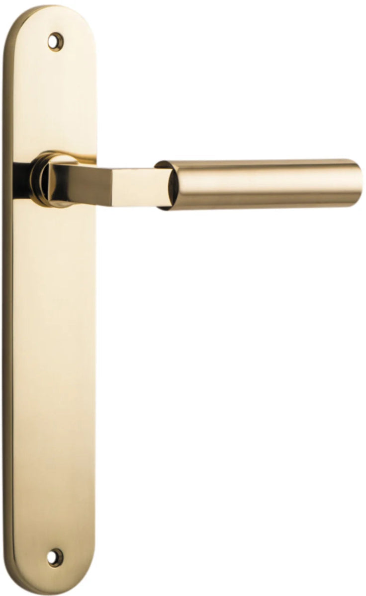 IVER Berlin Solid Brass Oval Plate Door Handle – Multiple Finishes Available - Entry - Point - 10266 - Iver