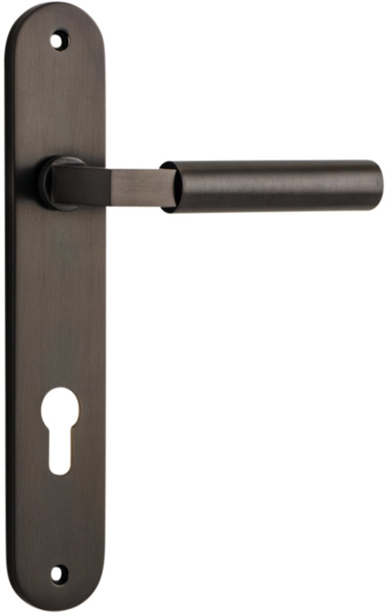 IVER Berlin Solid Brass Oval Plate Door Handle – Multiple Finishes Available - Entry - Point - 10766E85 - Iver