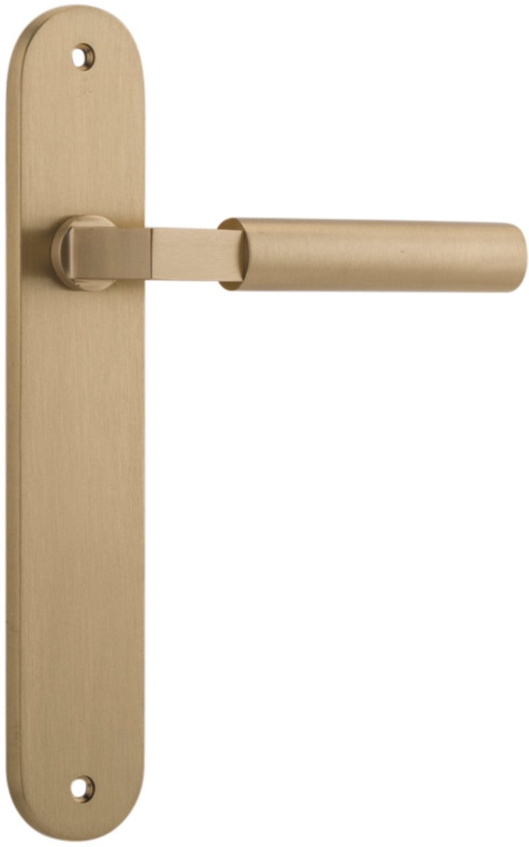 IVER Berlin Solid Brass Oval Plate Door Handle – Multiple Finishes Available - Entry - Point - 15266 - Iver