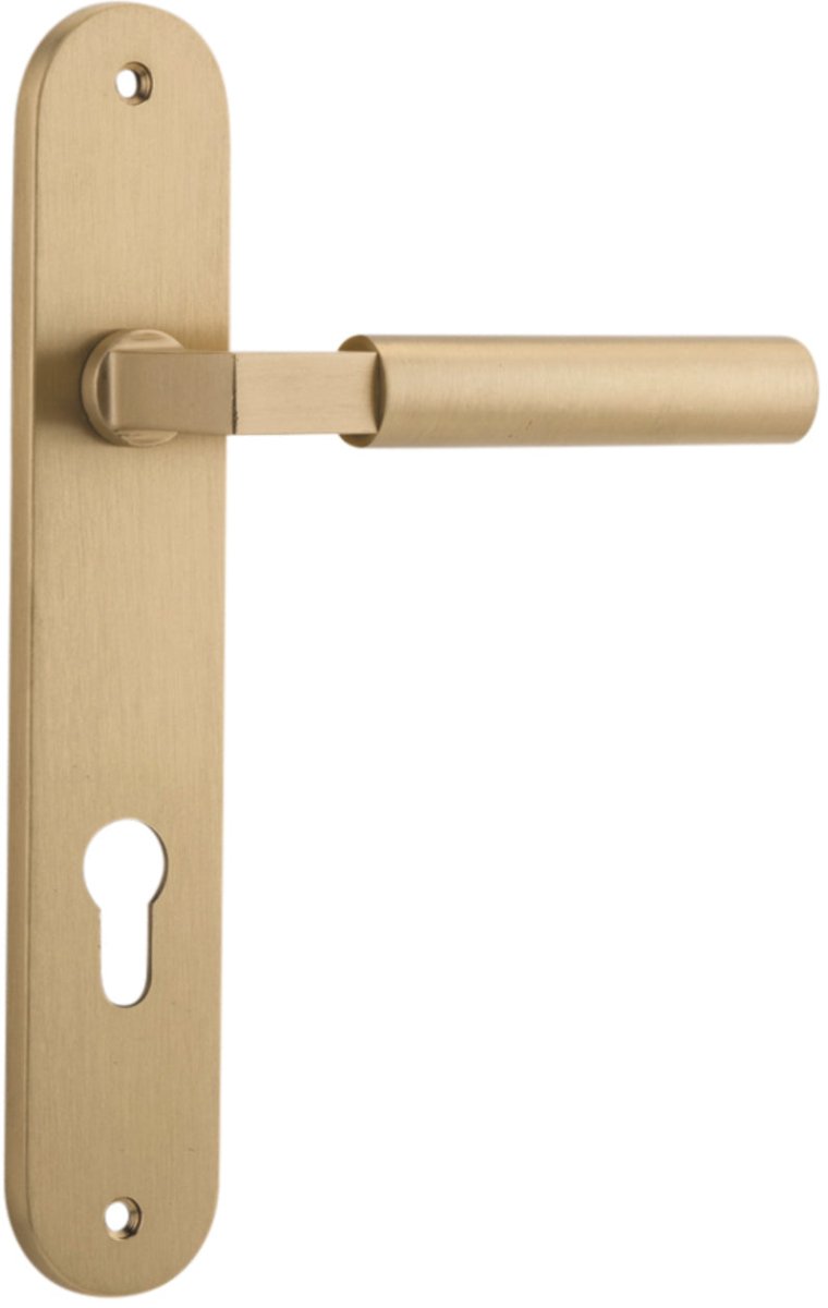 IVER Berlin Solid Brass Oval Plate Door Handle – Multiple Finishes Available - Entry - Point - 15266E85 - Iver