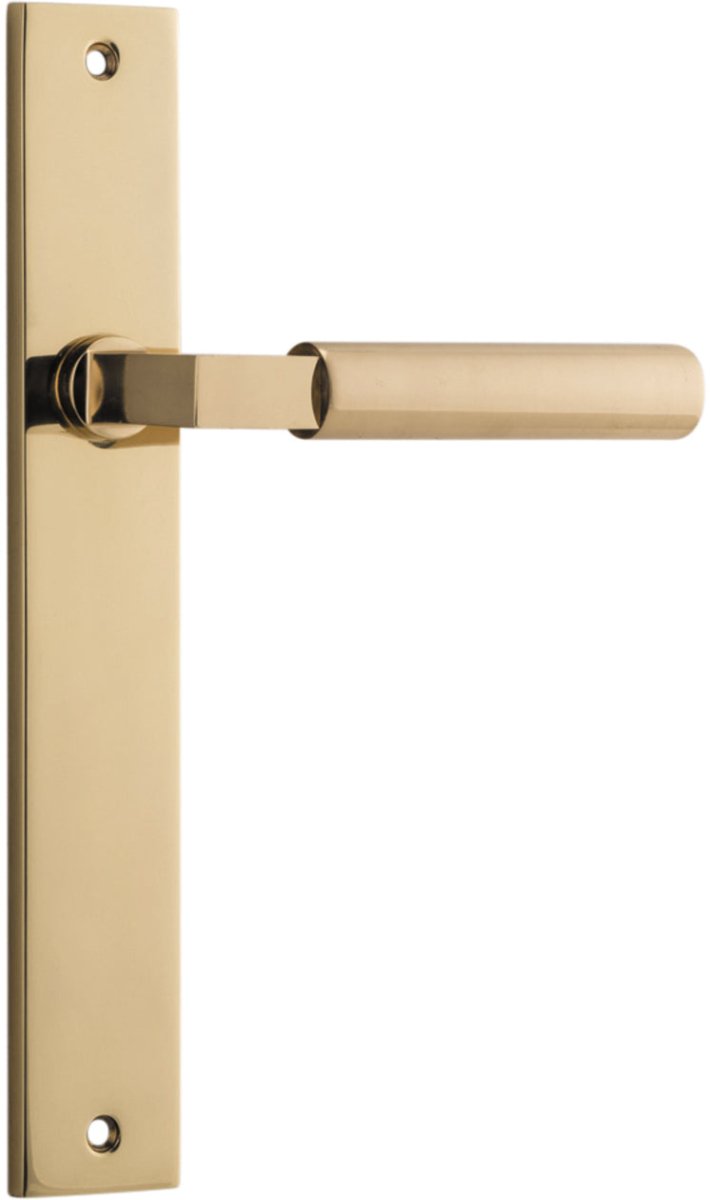 IVER Berlin Solid Brass Rectangular Backplate Door Handle – Multiple Finishes Available - Entry - Point - 10250 - Iver