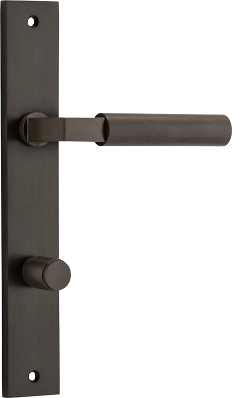 IVER Berlin Solid Brass Rectangular Backplate Door Handle – Multiple Finishes Available - Entry - Point - 10750P85 - Iver