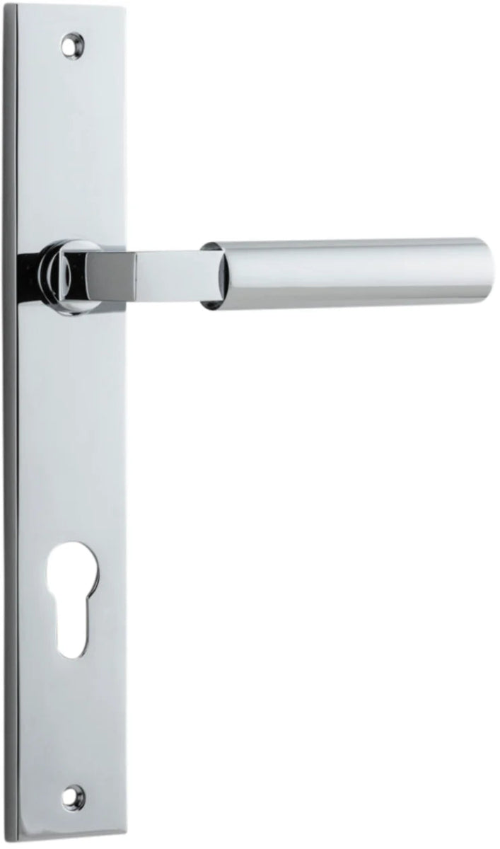 IVER Berlin Solid Brass Rectangular Backplate Door Handle – Multiple Finishes Available - Entry - Point - 11750E85 - Iver