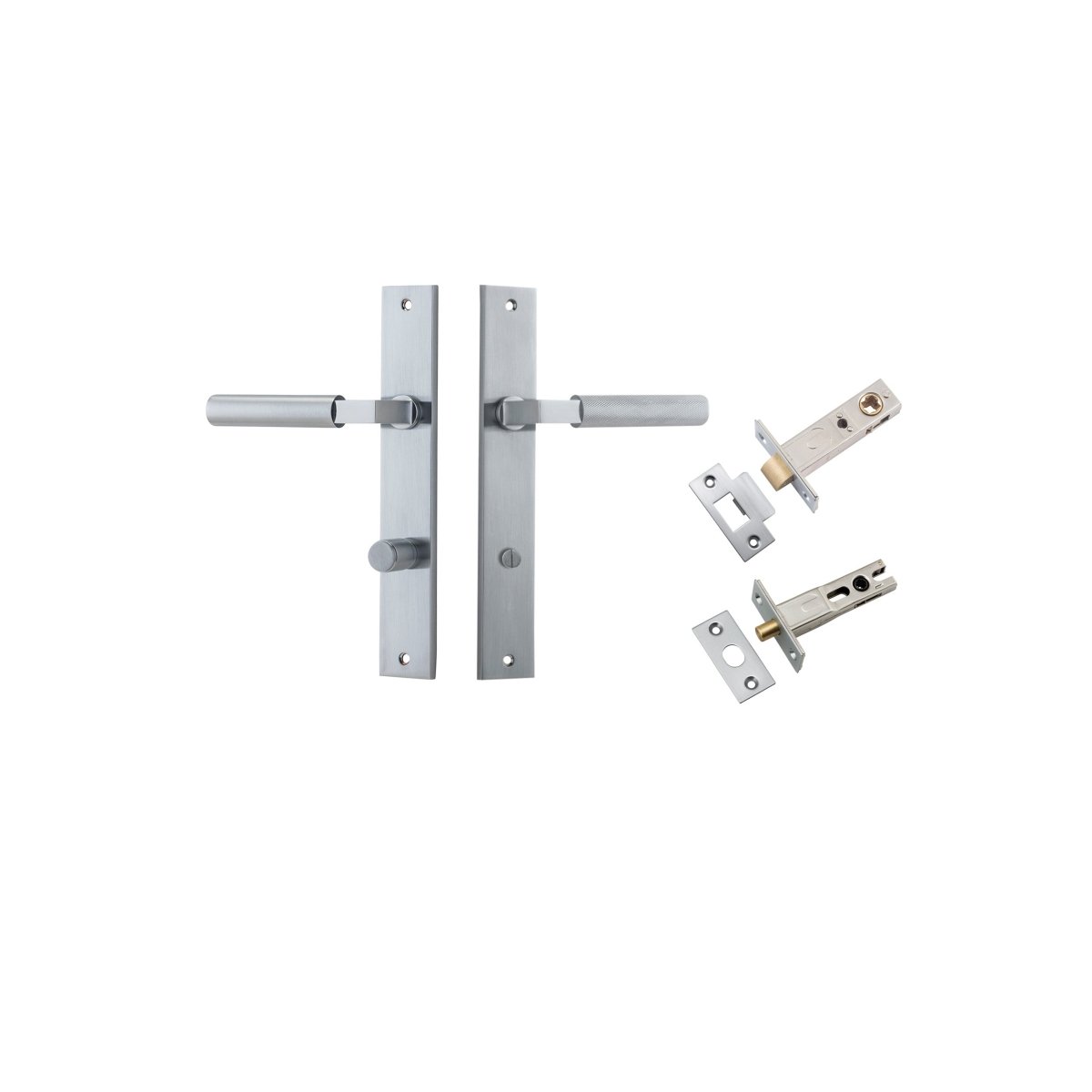 IVER Berlin Solid Brass Rectangular Backplate Door Handle – Multiple Finishes Available - Entry - Point - 12250KPRIV60 - Iver