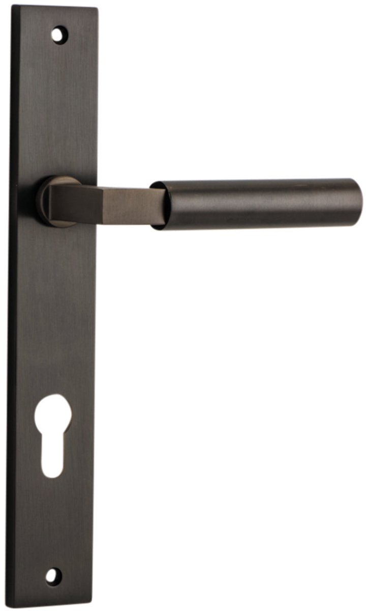 IVER Berlin Solid Brass Rectangular Backplate Door Handle – Multiple Finishes Available - Entry - Point - 14750E85 - Iver