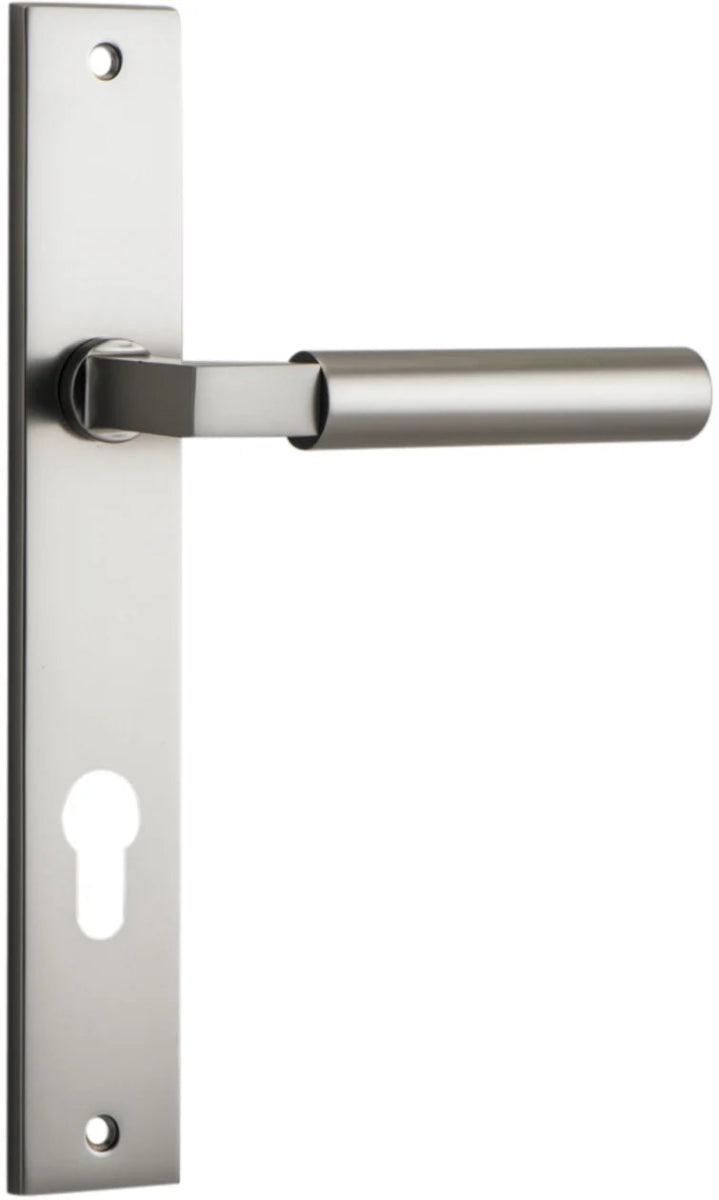 IVER Berlin Solid Brass Rectangular Backplate Door Handle – Multiple Finishes Available - Entry - Point - 14750E85 - Iver