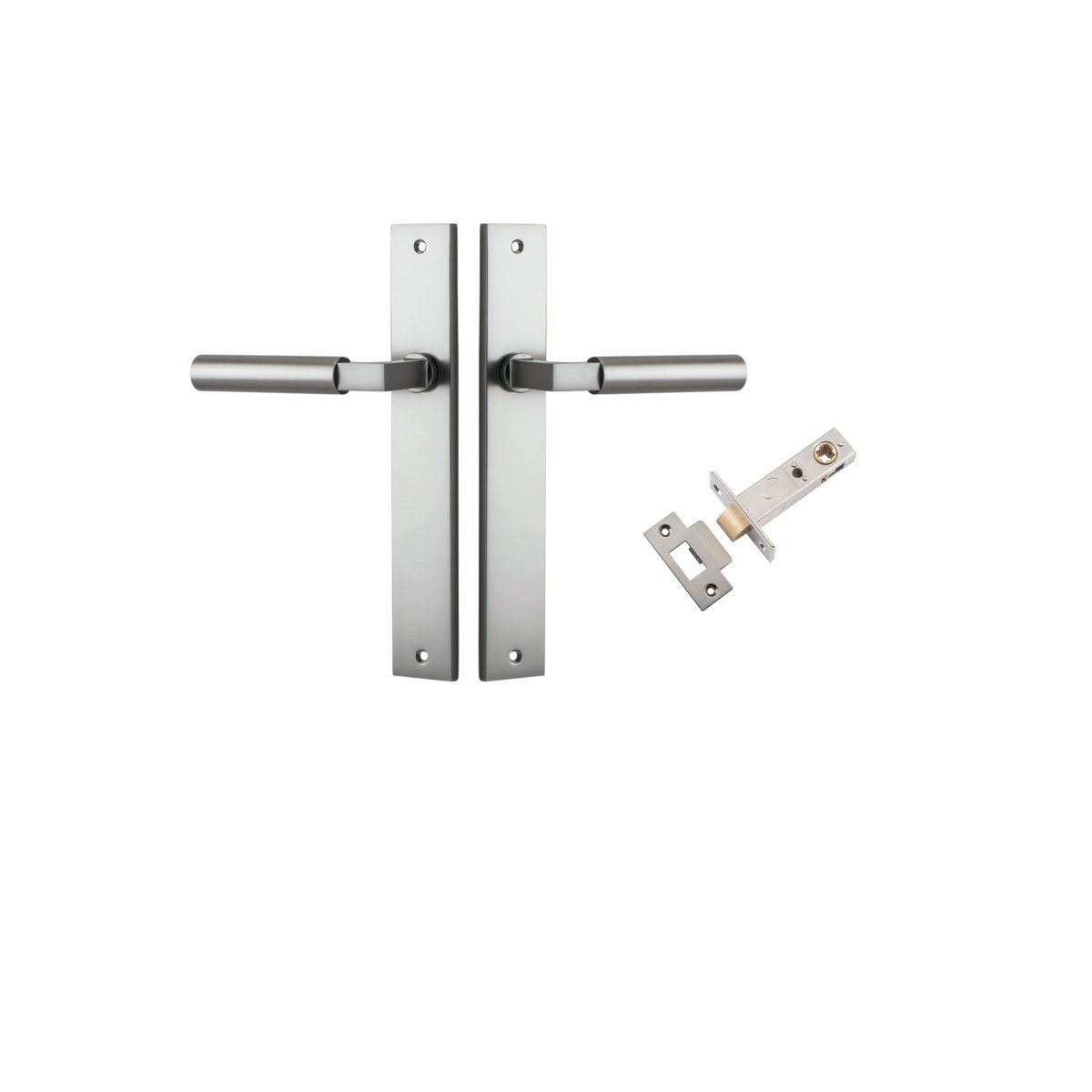 IVER Berlin Solid Brass Rectangular Backplate Door Handle – Multiple Finishes Available - Entry - Point - 14750KPASS60 - Iver