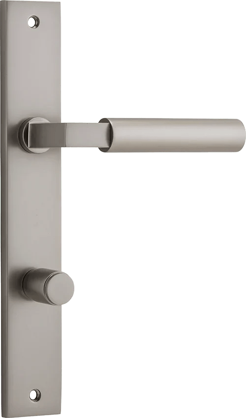 IVER Berlin Solid Brass Rectangular Backplate Door Handle – Multiple Finishes Available - Entry - Point - 14750P85 - Iver