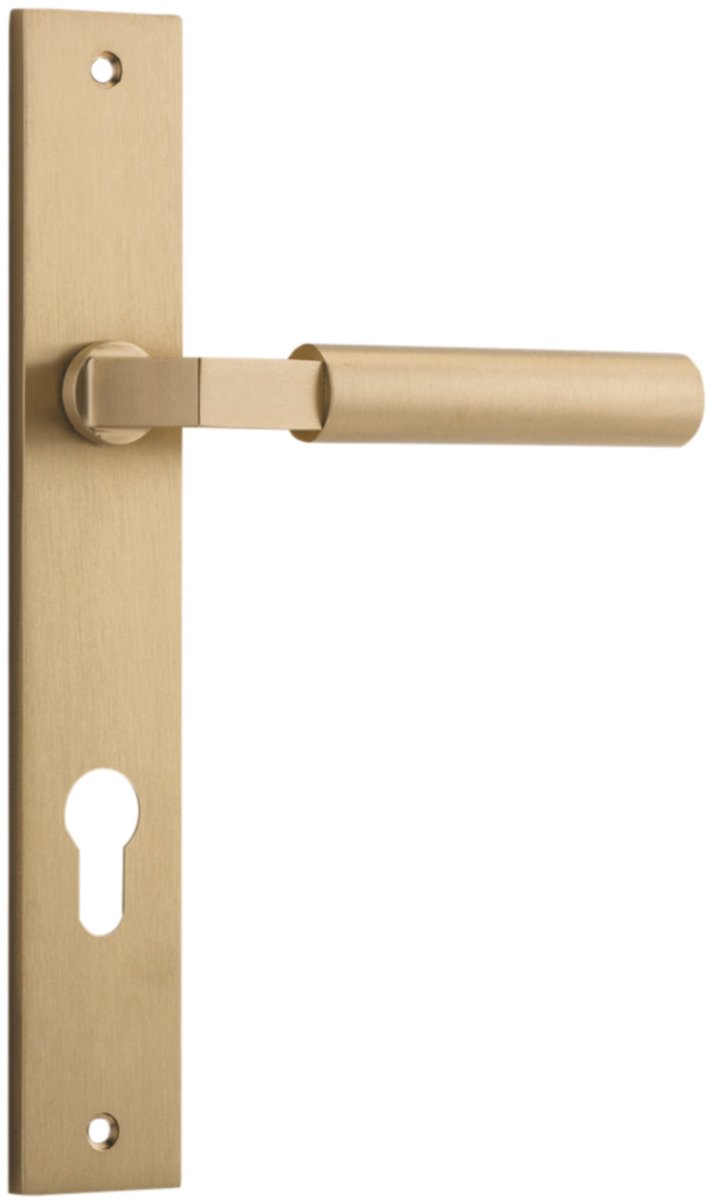 IVER Berlin Solid Brass Rectangular Backplate Door Handle – Multiple Finishes Available - Entry - Point - 15250E85 - Iver