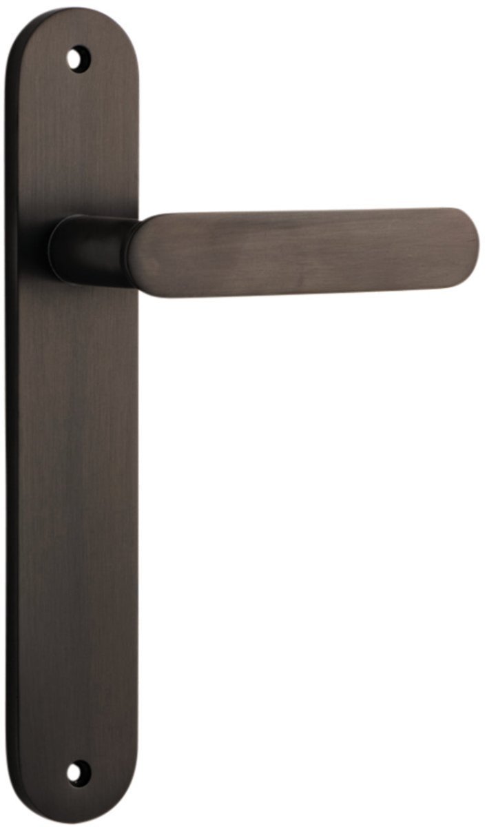 IVER Bronte Solid Brass Oval Plate Door Handle – Multiple Finishes Available - Entry - Point - 10764 - Iver