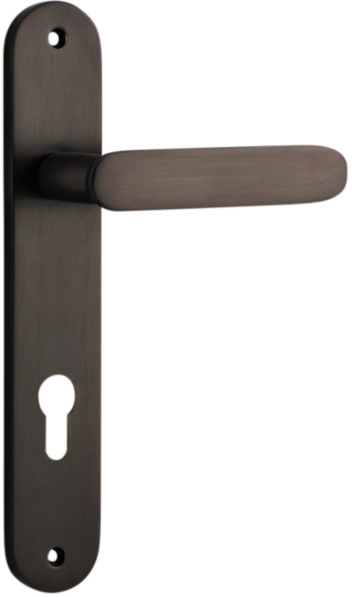 IVER Bronte Solid Brass Oval Plate Door Handle – Multiple Finishes Available - Entry - Point - 10764E85 - Iver