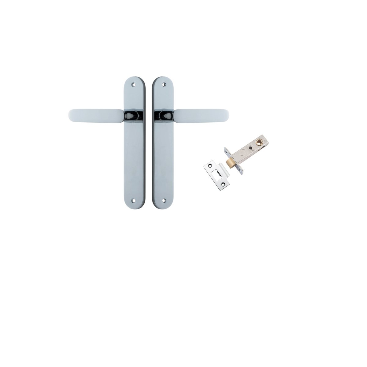 IVER Bronte Solid Brass Oval Plate Door Handle – Multiple Finishes Available - Entry - Point - 11764KPASS60 - Iver