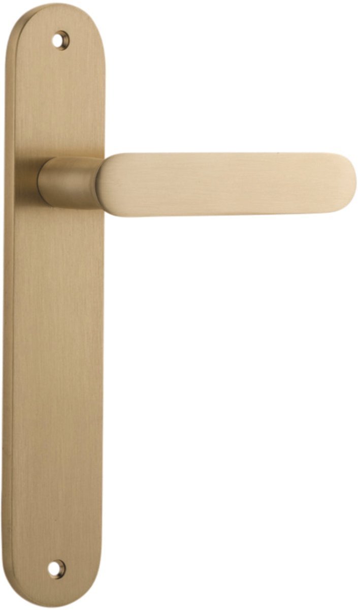 IVER Bronte Solid Brass Oval Plate Door Handle – Multiple Finishes Available - Entry - Point - 15264 - Iver