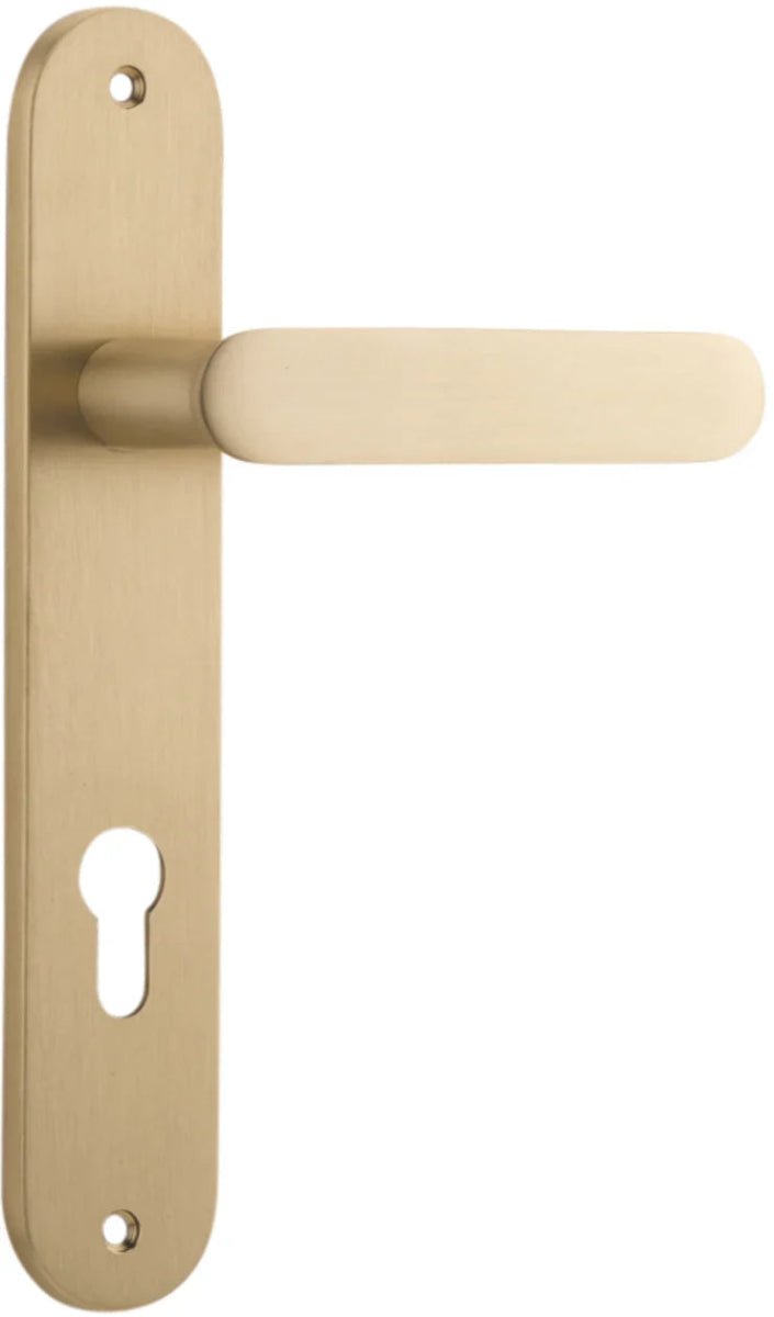 IVER Bronte Solid Brass Oval Plate Door Handle – Multiple Finishes Available - Entry - Point - 15264E85 - Iver