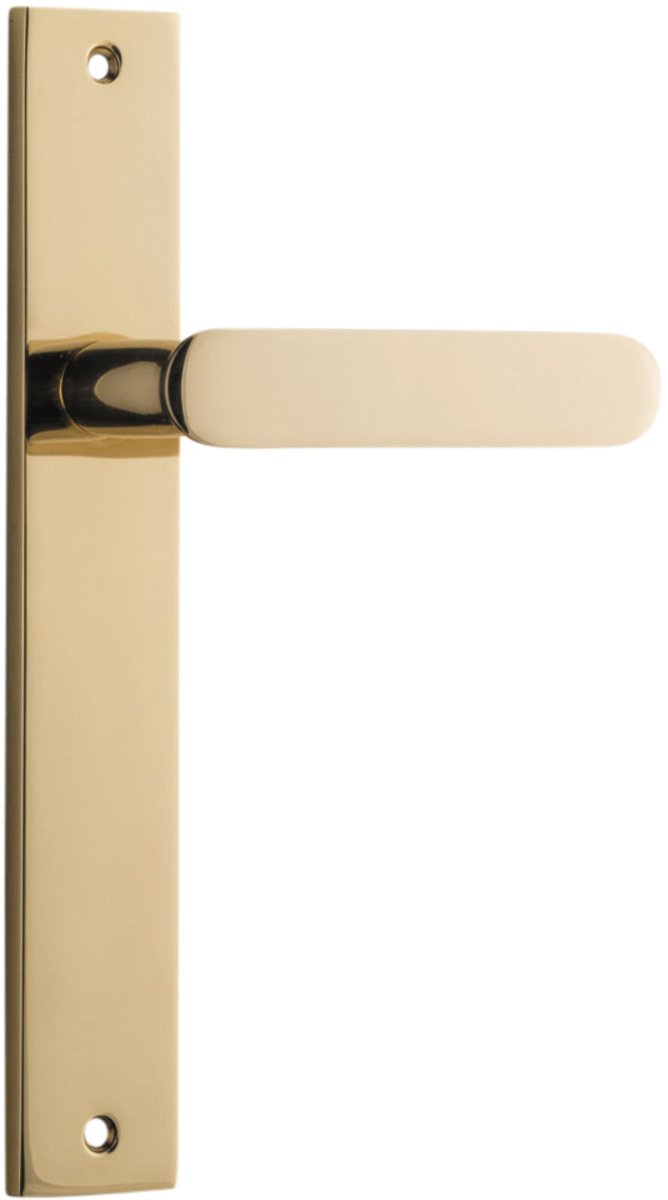 IVER Bronte Solid Brass Rectangular Backplate Door Handle – Multiple Finishes Available - Entry - Point - 10248 - Iver