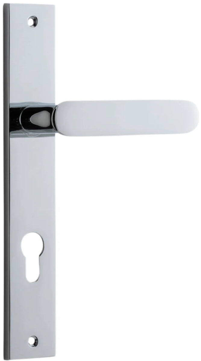 IVER Bronte Solid Brass Rectangular Backplate Door Handle – Multiple Finishes Available - Entry - Point - 11748E85 - Iver