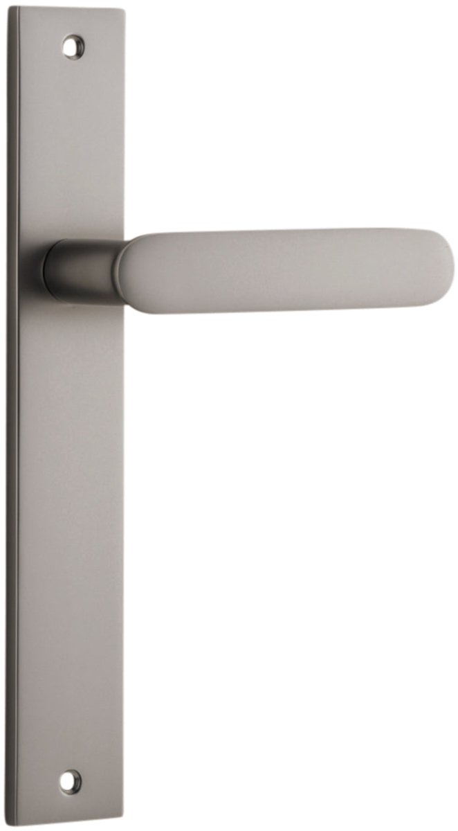 IVER Bronte Solid Brass Rectangular Backplate Door Handle – Multiple Finishes Available - Entry - Point - 14748 - Iver