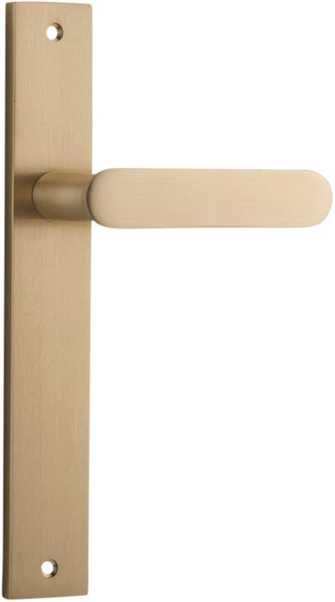 IVER Bronte Solid Brass Rectangular Backplate Door Handle – Multiple Finishes Available - Entry - Point - 15248 - Iver