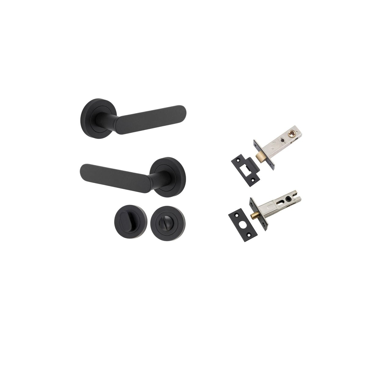 IVER Bronte Solid Brass Round Rose Door Handle – Multiple Finishes Available - Entry - Point - 0333KPRIV60 - Iver