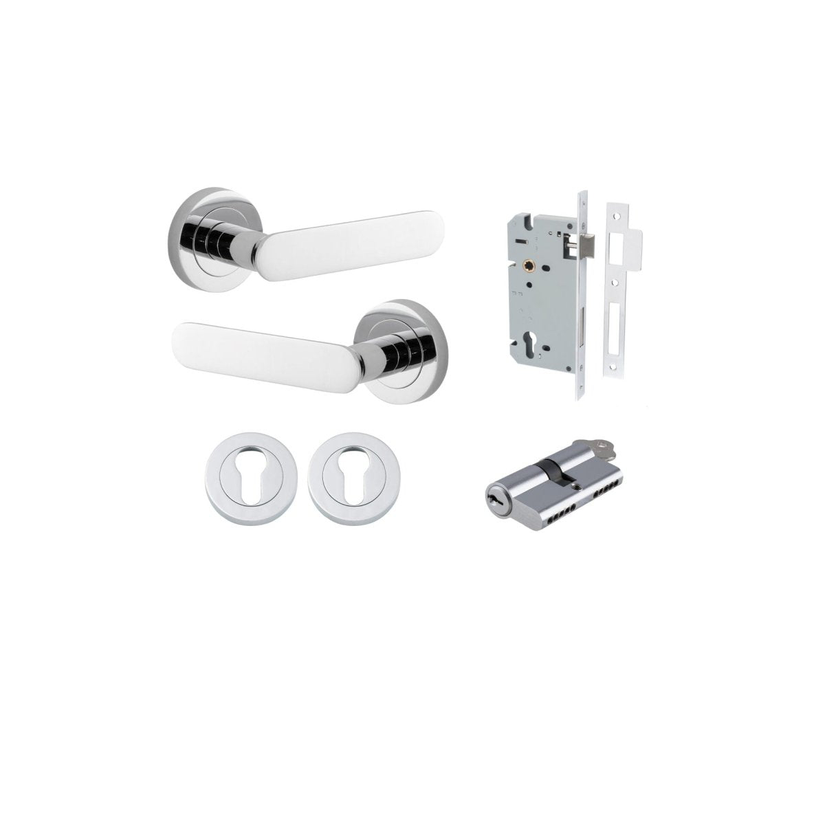 IVER Bronte Solid Brass Round Rose Door Handle – Multiple Finishes Available - Entry - Point - 0334KENTR60KK - Iver