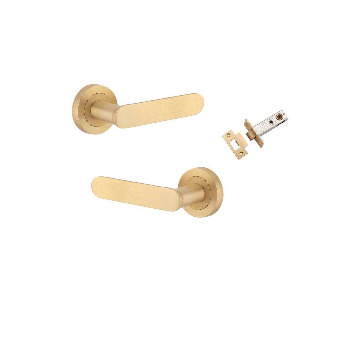 IVER Bronte Solid Brass Round Rose Door Handle – Multiple Finishes Available - Entry - Point - 0452KPASS60 - Iver
