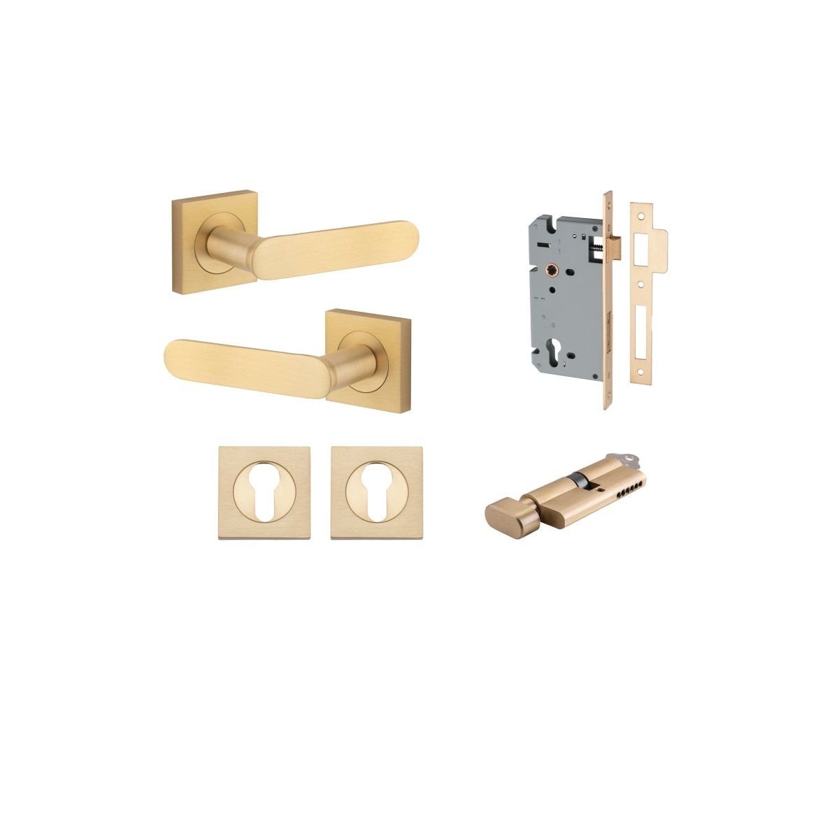 IVER Bronte Solid Brass Square Rose Door Handle – Multiple Finishes Available - Entry - Point - 0463KENTR60KT - Iver