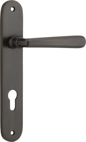 IVER Copenhagen Solid Brass Oval BackPlate Door Handle – Multiple Finishes Available - Entry - Point - 10876E85 - Iver