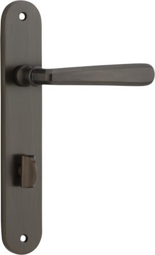 IVER Copenhagen Solid Brass Oval BackPlate Door Handle – Multiple Finishes Available - Entry - Point - 10876P85 - Iver