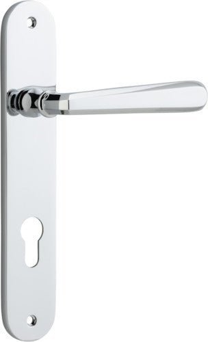 IVER Copenhagen Solid Brass Oval BackPlate Door Handle – Multiple Finishes Available - Entry - Point - 11876E85 - Iver
