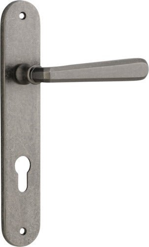 IVER Copenhagen Solid Brass Oval BackPlate Door Handle – Multiple Finishes Available - Entry - Point - 13876E85 - Iver