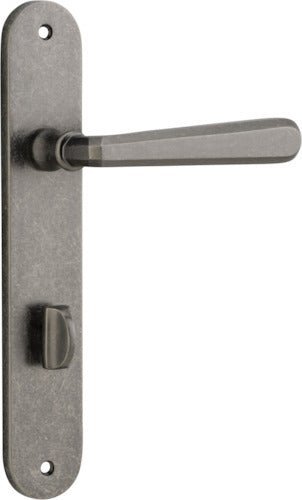 IVER Copenhagen Solid Brass Oval BackPlate Door Handle – Multiple Finishes Available - Entry - Point - 13876P85 - Iver
