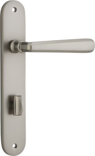 IVER Copenhagen Solid Brass Oval BackPlate Door Handle – Multiple Finishes Available - Entry - Point - 14876P85 - Iver