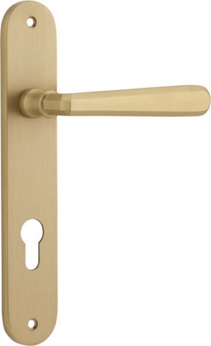 IVER Copenhagen Solid Brass Oval BackPlate Door Handle – Multiple Finishes Available - Entry - Point - 15376E85 - Iver