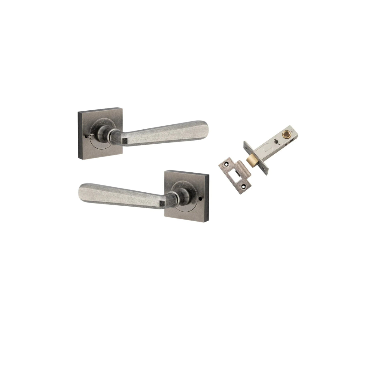 IVER Copenhagen Solid Brass Square Rose Door Handle – Multiple Finishes Available - Entry - Point - 21197KIBPRIV60 - Iver