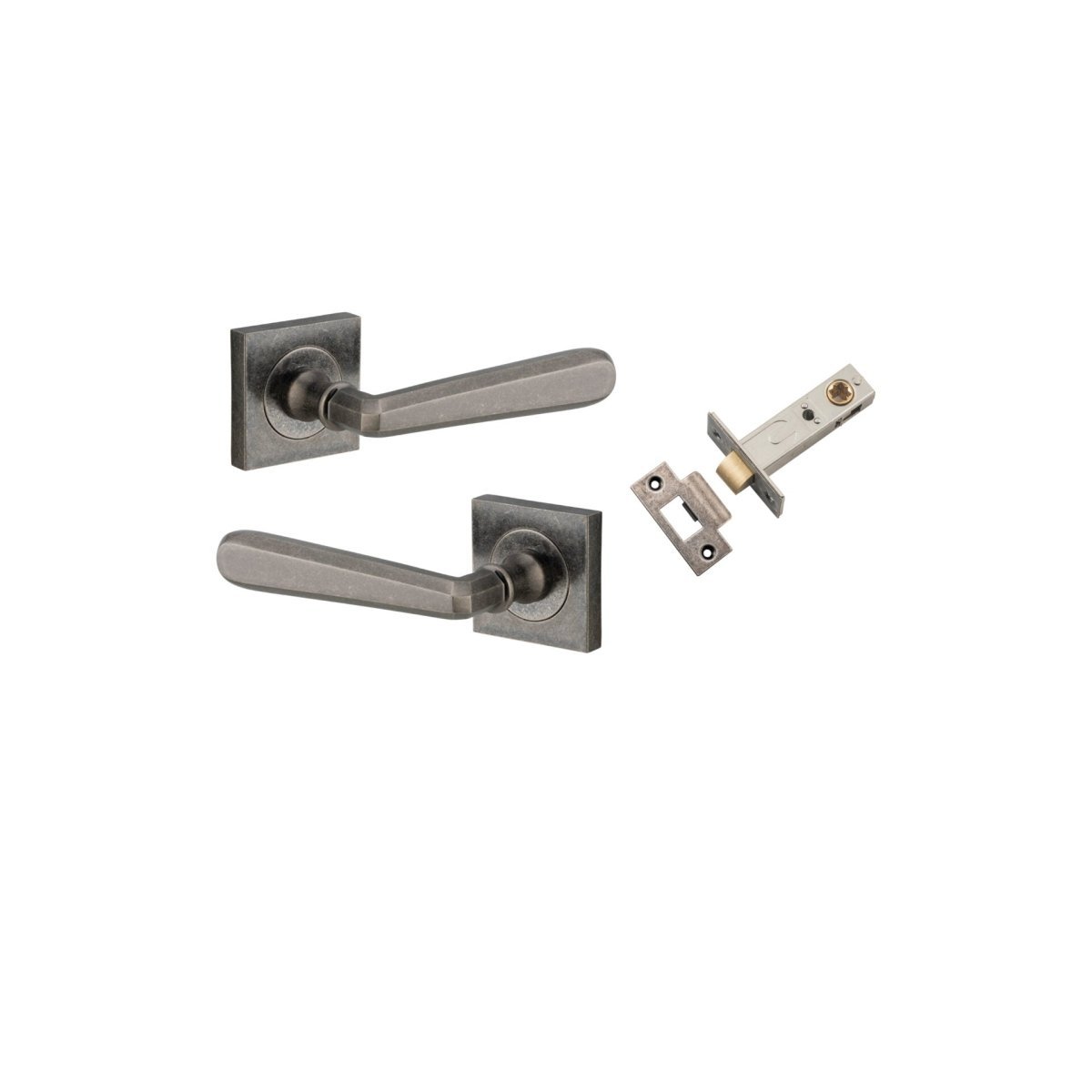 IVER Copenhagen Solid Brass Square Rose Door Handle – Multiple Finishes Available - Entry - Point - 21197KPASS60 - Iver