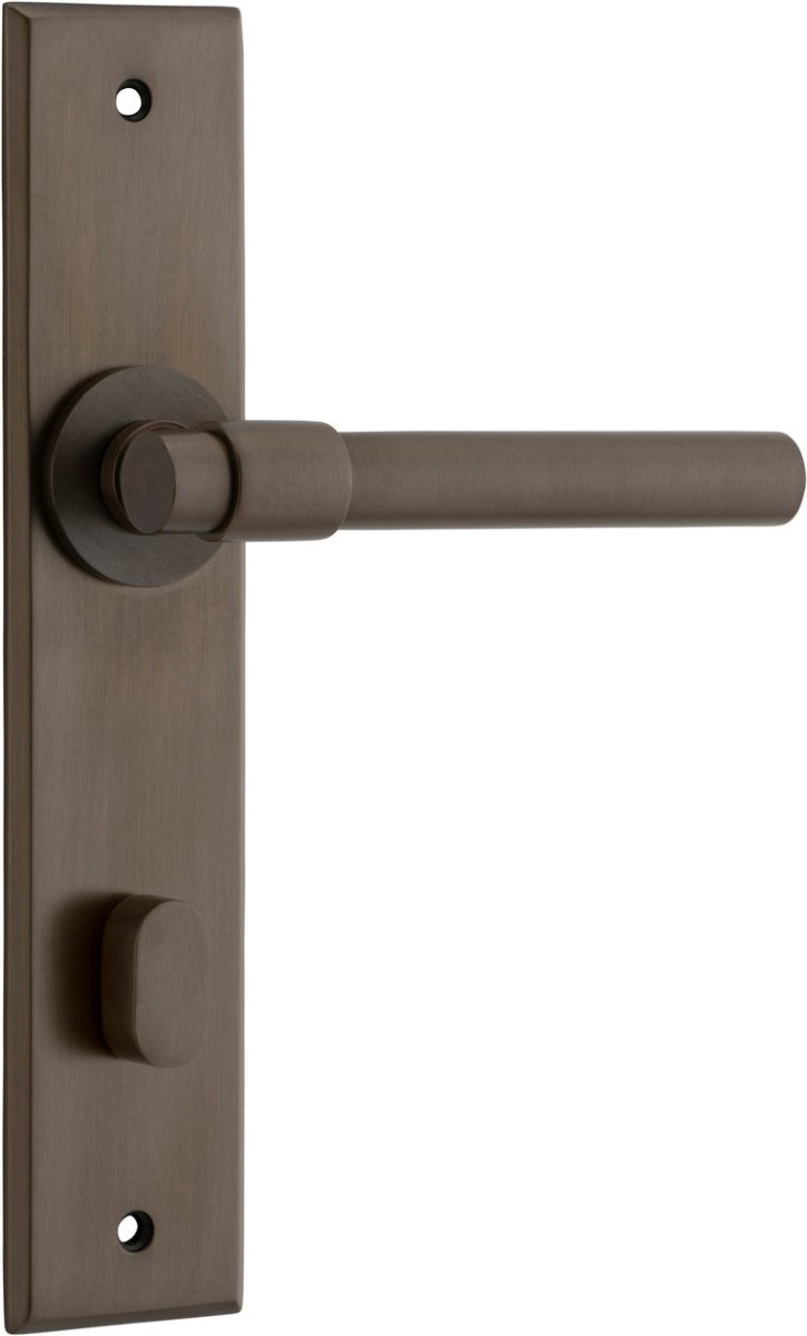 IVER Helsinki Lever Solid Brass Chamfered Backplate Door Handle – Multiple Finishes Available - Entry - Point - 10904P85 - Iver