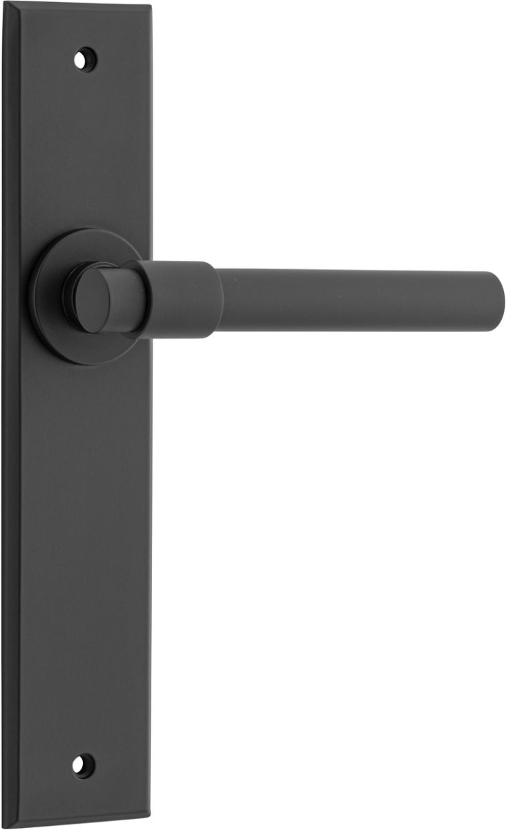 IVER Helsinki Lever Solid Brass Chamfered Backplate Door Handle – Multiple Finishes Available - Entry - Point - 12904 - Iver
