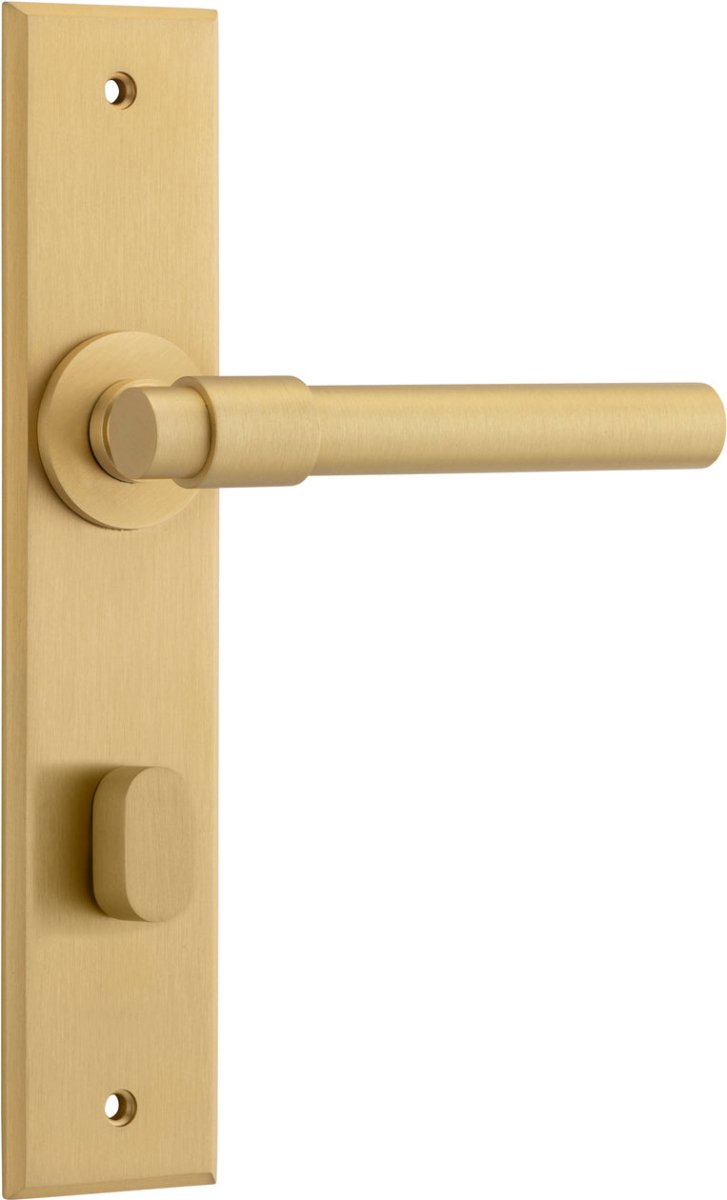 IVER Helsinki Lever Solid Brass Chamfered Backplate Door Handle – Multiple Finishes Available - Entry - Point - 15404P85 - Iver