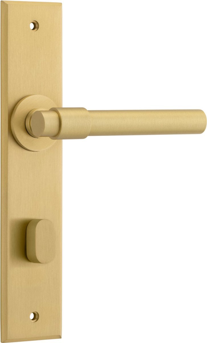 IVER Helsinki Lever Solid Brass Chamfered Backplate Door Handle – Multiple Finishes Available - Entry - Point - 16404P85 - Iver