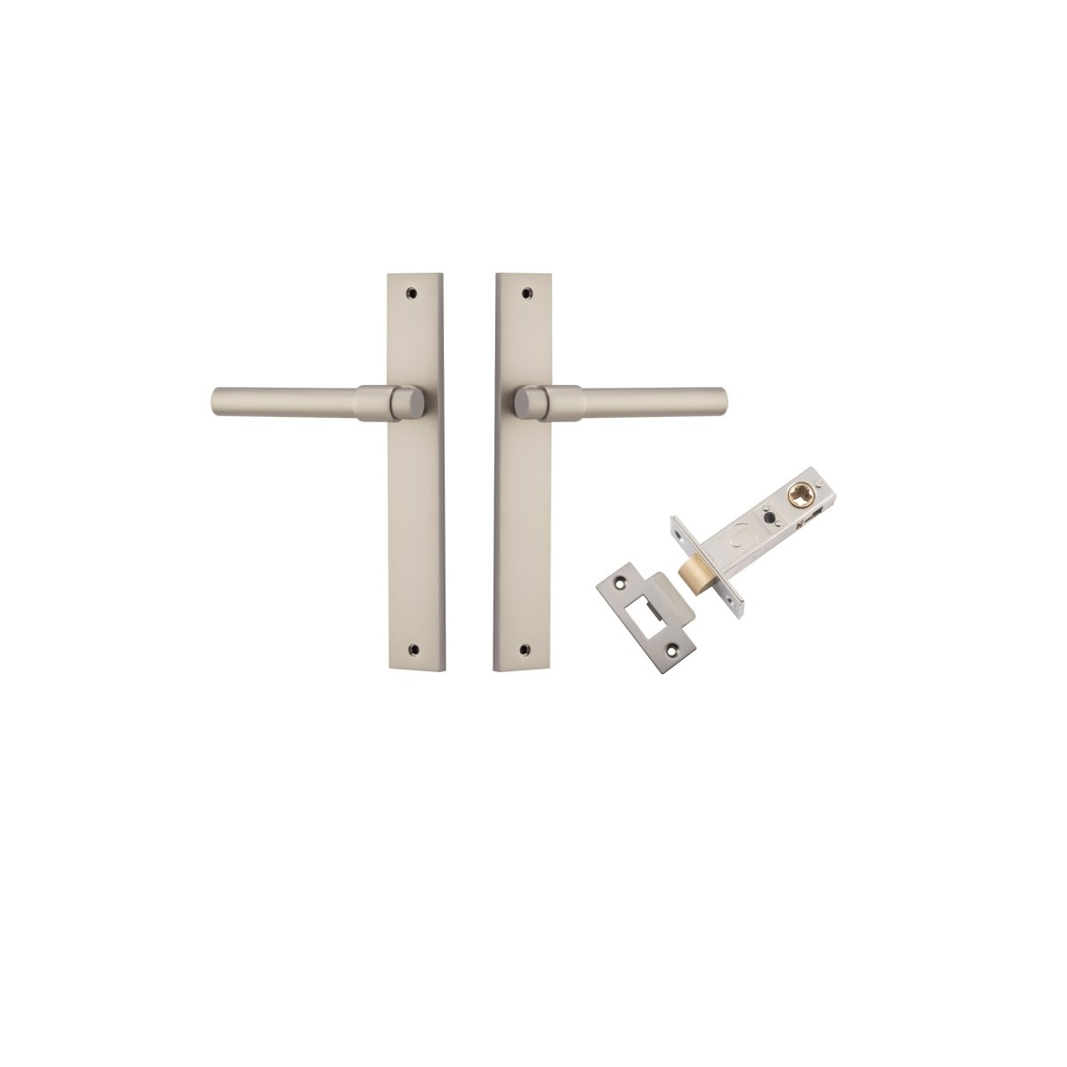IVER Helsinki Solid Brass Rectangular Backplate Door Handle – Multiple Finishes Available - Entry - Point - 14896KPASS60 - Iver
