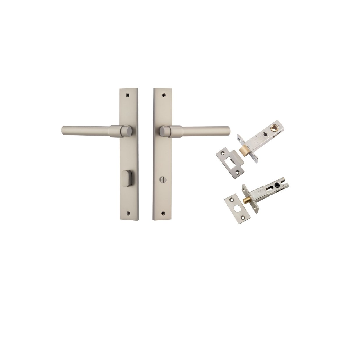 IVER Helsinki Solid Brass Rectangular Backplate Door Handle – Multiple Finishes Available - Entry - Point - 14896KPRIV60 - Iver