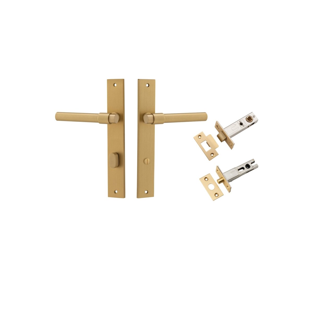 IVER Helsinki Solid Brass Rectangular Backplate Door Handle – Multiple Finishes Available - Entry - Point - 15396KPRIV60 - Iver