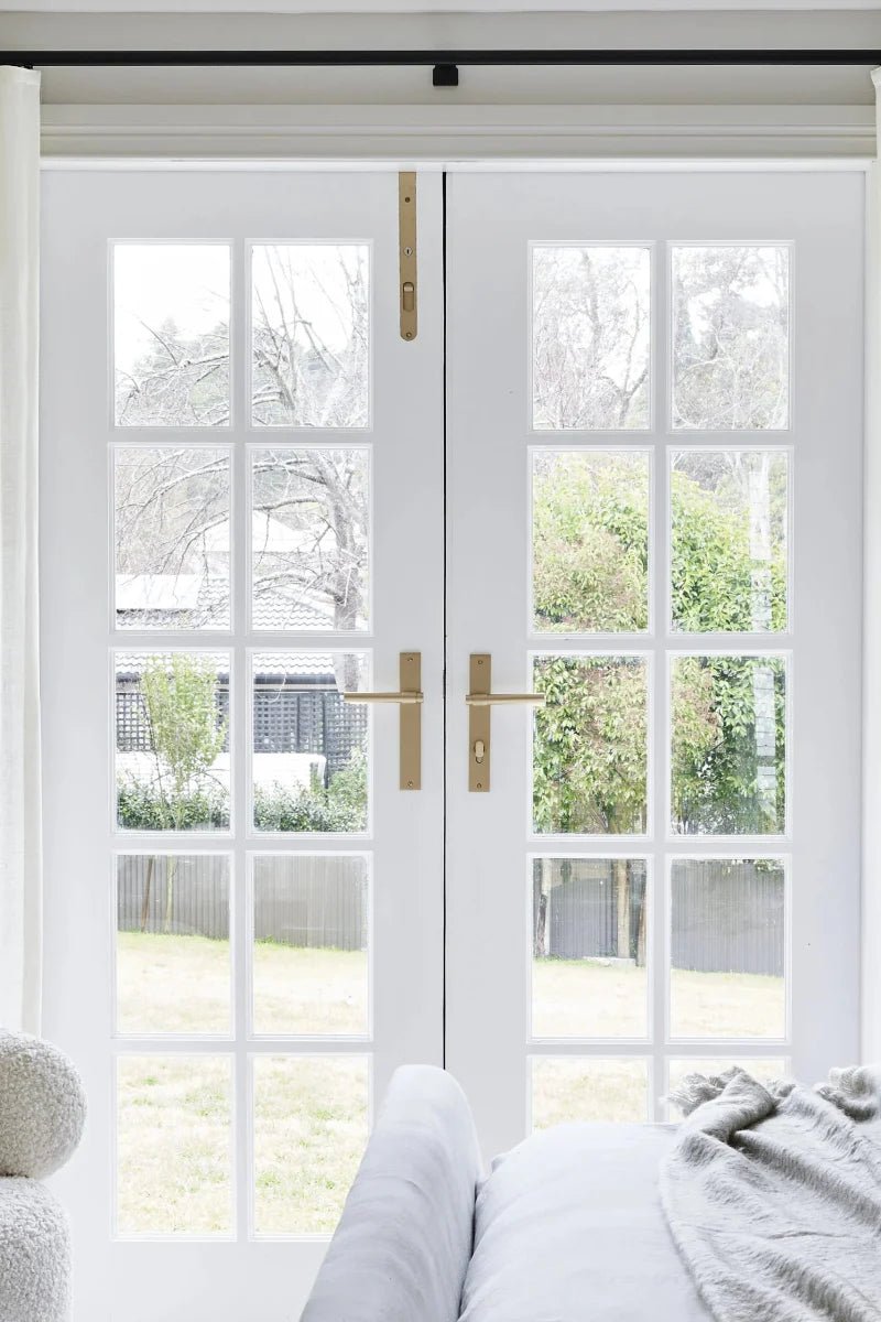 IVER Helsinki Solid Brass Rectangular Backplate Door Handle – Multiple Finishes Available - Entry - Point - 16396KPASS60 - Iver