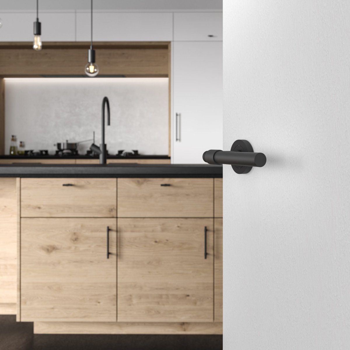 IVER Helsinki Solid Brass Round Rose Door Handle – Multiple Finishes Available - Entry - Point - 20626 - Iver