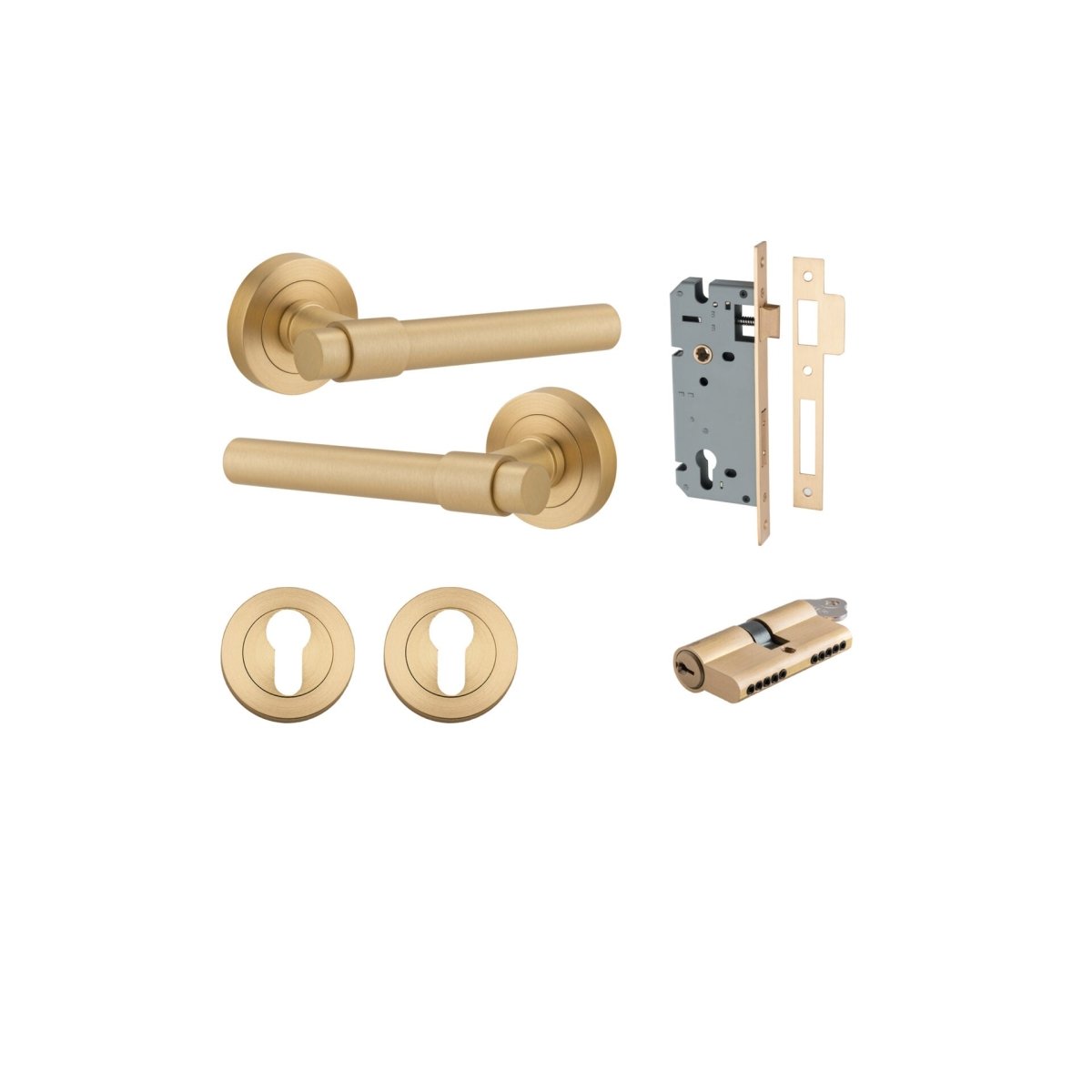 IVER Helsinki Solid Brass Round Rose Door Handle – Multiple Finishes Available - Entry - Point - 20626KENTR60KK - Iver