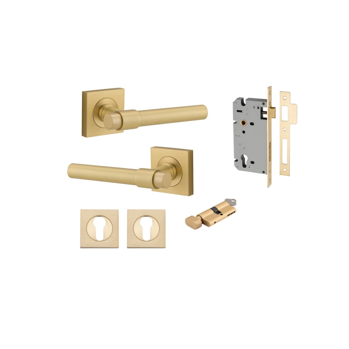 IVER Helsinki Solid Brass Square Rose Door Handle – Multiple Finishes Available - Entry - Point - 16204KENTR60KT - Iver