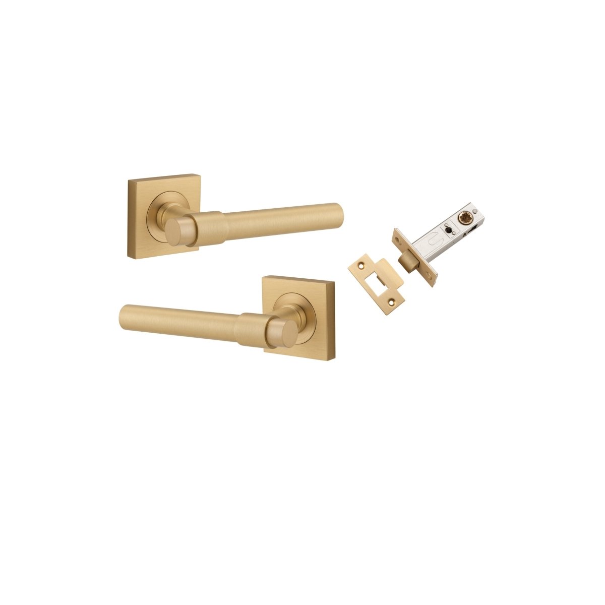 IVER Helsinki Solid Brass Square Rose Door Handle – Multiple Finishes Available - Entry - Point - 21206KPASS60 - Iver