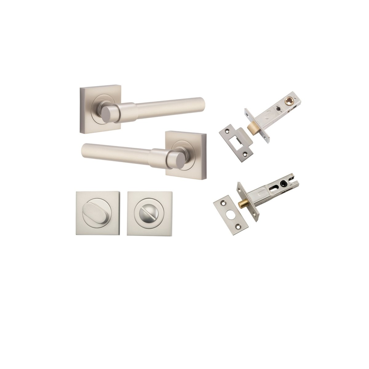 IVER Helsinki Solid Brass Square Rose Door Handle – Multiple Finishes Available - Entry - Point - 21209KPRIV60 - Iver