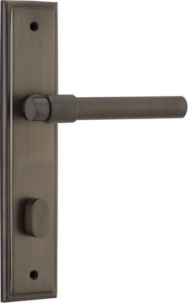 IVER Helsinki Solid Brass Stepped Backplate Door Handle – Multiple Finishes Available - Entry - Point - 10902P85 - Iver